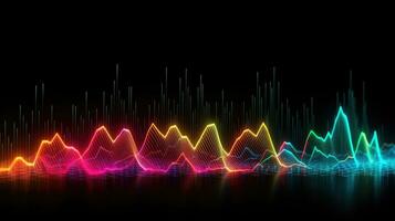 Vibrant Neon Lights with Abstract Equalizer Effect photo