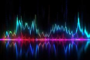 Vibrant Sound Waves on Abstract Neon Background photo