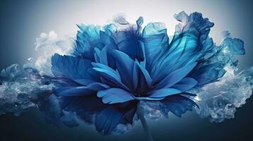 Delicate Blue Floral Background with Abstract Botanical Elements photo