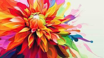 Vibrant Flower Art A Colorful Abstract Illustration photo