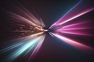 Cosmic Explosion Abstract Pink and Blue Light Trail Jumping into Another Galaxy photo