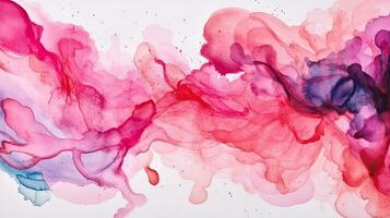 Abstract Pink Watercolor Splash on White Background photo