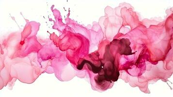 Abstract Pink Watercolor Splash on White Background photo