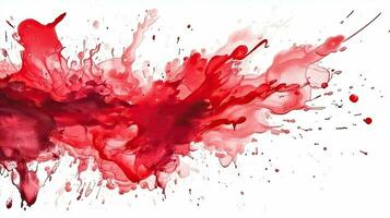 Vibrant Red Watercolor Splash on White Background photo