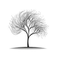 Minimalist Continuous Line Art Drawing of an Abstract Tree photo