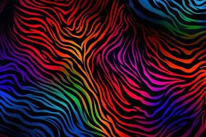 Psychedelic Neon Zebra Stripes on Textured Background photo