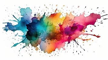 Colorful Abstract Watercolor Splatter Stain photo