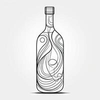 Elegant HandDrawn Wine Bottle Silhouette photo