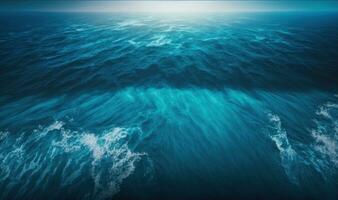 Ethereal Blue Sea Surface for Dreamy Designs Generative AI photo