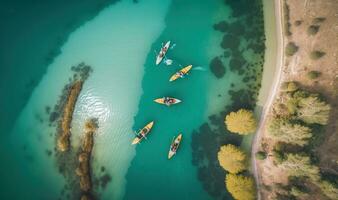 Kayaking Adventure on the Serene Sea of Galilee in Israel photo