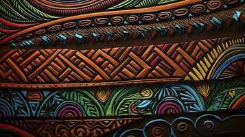 Colorful African Tribal Pattern for Textile Design and Home Decor photo