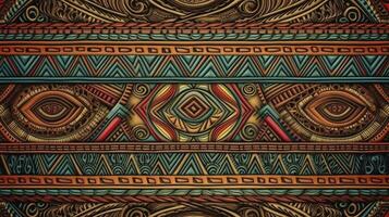 Colorful African Tribal Pattern for Invitations and Posters Generative AI photo