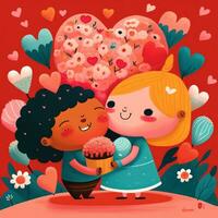Sweet Valentines Day Illustration by Rachel Davis photo