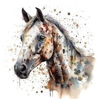 Graceful Appaloosa Horse in Watercolor on White Background photo