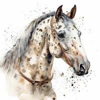 Graceful Appaloosa Horse in Watercolor on White Background photo