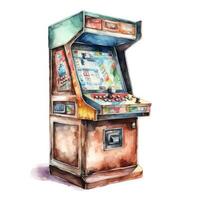 Colorful Watercolor Arcade Game on White Background photo