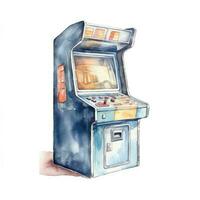 Colorful Watercolor Arcade Game on White Background photo