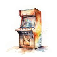 Colorful Watercolor Arcade Game on White Background photo