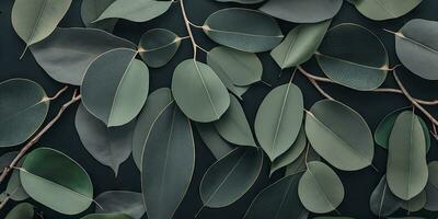 Green Eucalyptus Leaves Background Texture for NatureThemed Designs photo