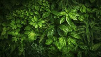 Lush Green Foliage Background for NatureThemed Designs photo