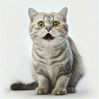 Adorable Siberian Cat with a Slightly Opened Mouth photo