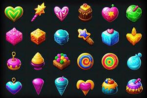 Colorful Candy Land Sprite Sheet for Slot Game Design photo