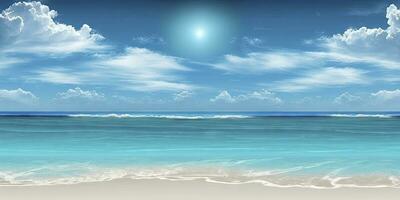 Serene Blue Ocean and Sky Background photo