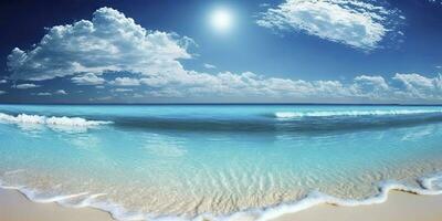 Serene Blue Ocean and Sky Background photo