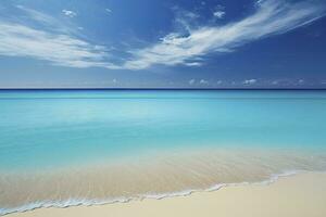 Serene Blue Ocean and Sky Background photo