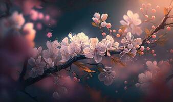 Blossoming Cherry Tree in Springtime photo