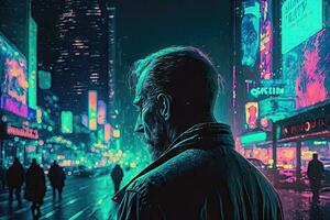 Loneliness in the Neon City photo