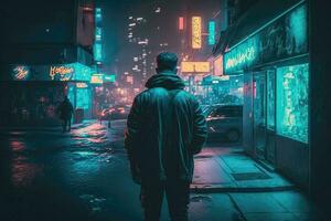 Loneliness in the Neon City photo