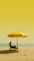 Serenity at the Yellow Beach Minimalistic Scenery Photography photo