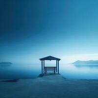 Serenity in Blue Minimalistic Landscape Photography photo