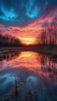 Vibrant Sunrise Landscape A Captivating View of Nature photo