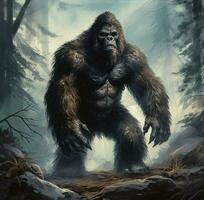 Majestic Bigfoot A Mythical Portrait of a Muscular and Mystical Black Monster from North America photo