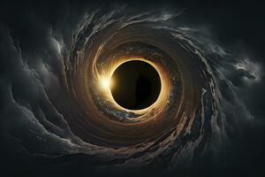 Cosmic Abyss A Photorealistic Black Hole Space Background photo