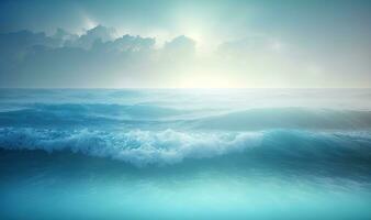 Ethereal Blue Ocean Background with Soft Shadows photo