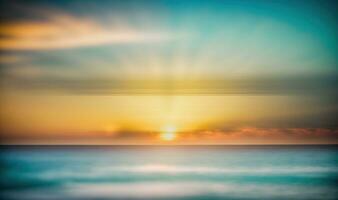 Ethereal Sunset Sky and Ocean Background for a Dreamy Atmosphere photo