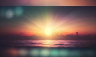 Ethereal Sunset Sky and Ocean Background for Relaxation and Meditation photo