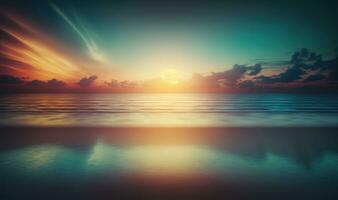 Ethereal Sunset Sky and Ocean Background for Professional Use photo