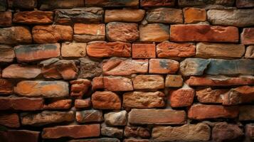 Rustic Brick Red Stone Texture Background for Interior Design photo