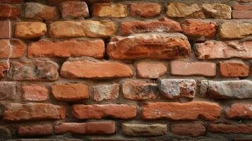 Rustic Brick Red Stone Texture Background for Interior Design photo