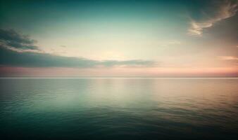 Ethereal Sunset Sky and Sea as a Calm and Serene Background photo