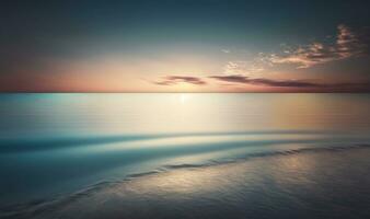 Ethereal Sunset Sky and Sea as a Calm and Serene Background photo