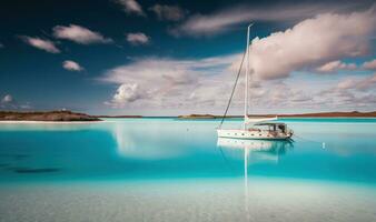 Tranquil Waterscape of Exumas in the Bahamas After Winter Storm aigenerated photo