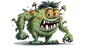 Playful Cartoon Monster with a Mischievous Grin photo