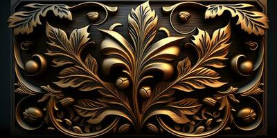 Elegant Carved Wood and Metal Interior Decor Texture photo