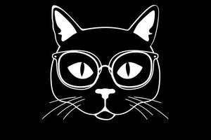 Feline Fashionista Cat with Eyelashes and Eyeglasses in Minimal Graphic Style photo