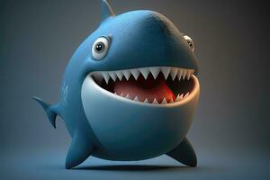 Adorable Cartoon Shark Character for Childrens Book Illustrations photo